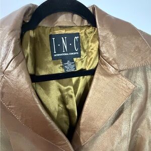 INC International Concepts Women's Tan/Brown Leather Jacket